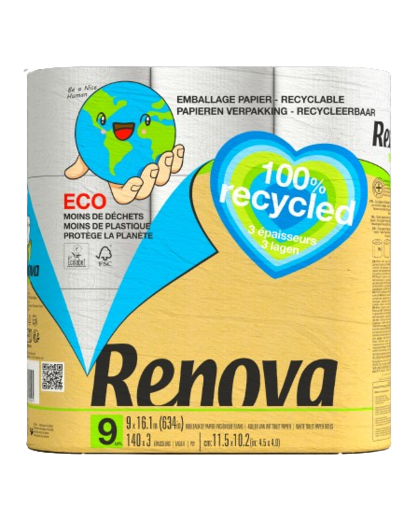 Renova 3-laags gerecycled wc-papier