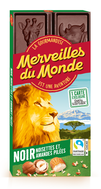 Tablette Chocolat Noir noisettes et amandes pilées, 100g