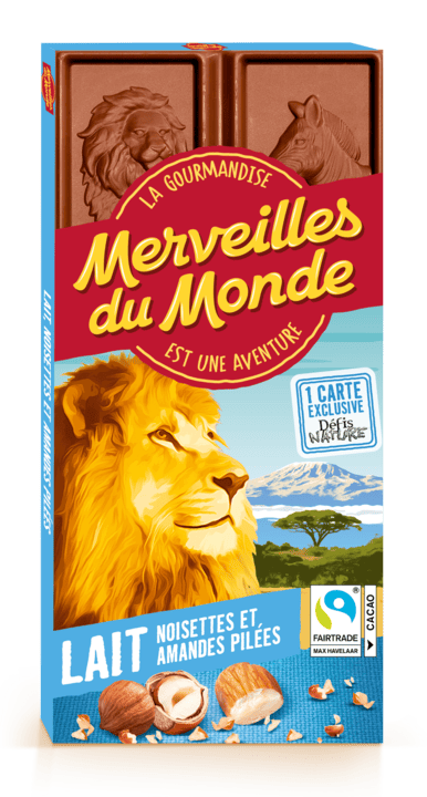 Tablette Chocolat au Lait noisettes et amandes pilées, 100g