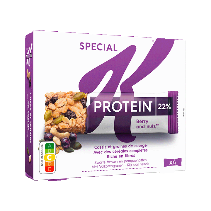 Special K® Protein zwarte bessen, pompoenpitten, cashewnoot & een vleugje amandelen repen 4x28g