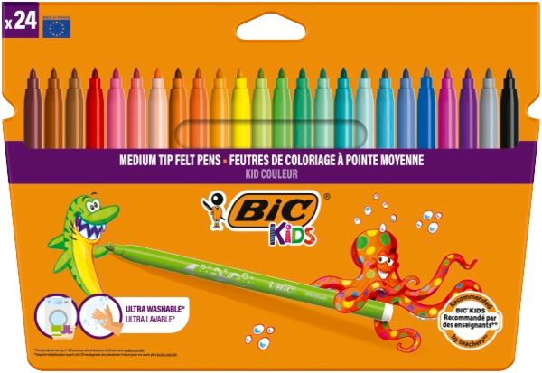Etui 24 BIC® KIDS Kid Couleur Medium : assortie