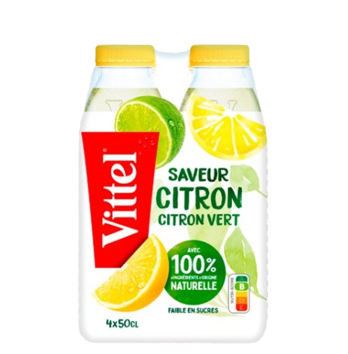 VITTEL® 100% NATURELLE Goût Citron/Citron Vert 4x50cl