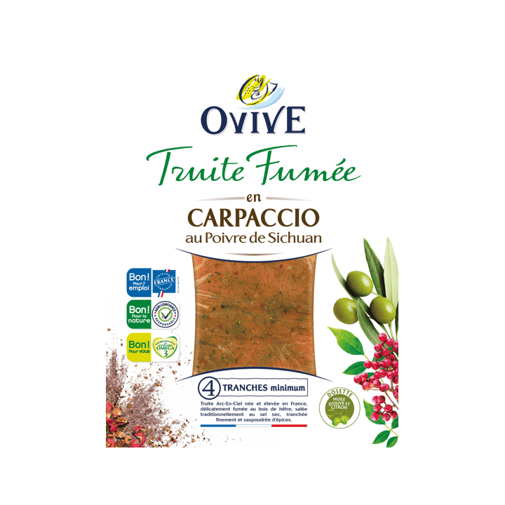 Truite fumée en Carpaccio au poivre de Sichuan