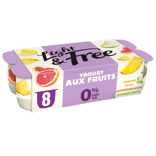 Yaourt ANANAS/CITRON/PAMPLEMOUSSE/POMME x8