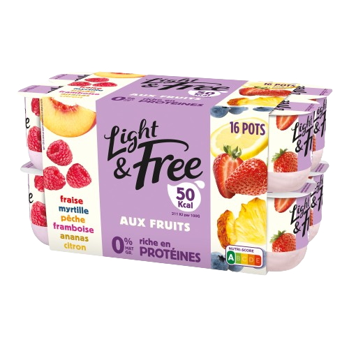 Yaourt ANANAS/CITRON/FRAISE/FRAMBOISE/MYRTILLE/PECHE x16