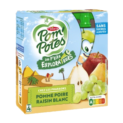 Pharaons : Pomme Poire Raisin blanc 4*90g