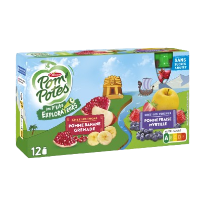 P. Banane Grenade / P. Fraise Myrtille 12*90g