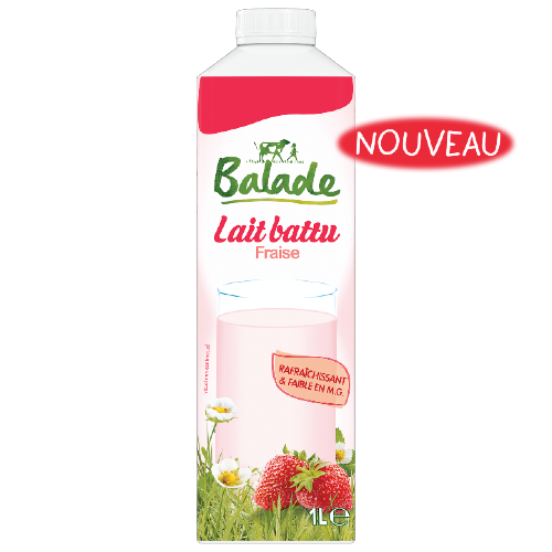 Lait battu Balade - Fraise 1L