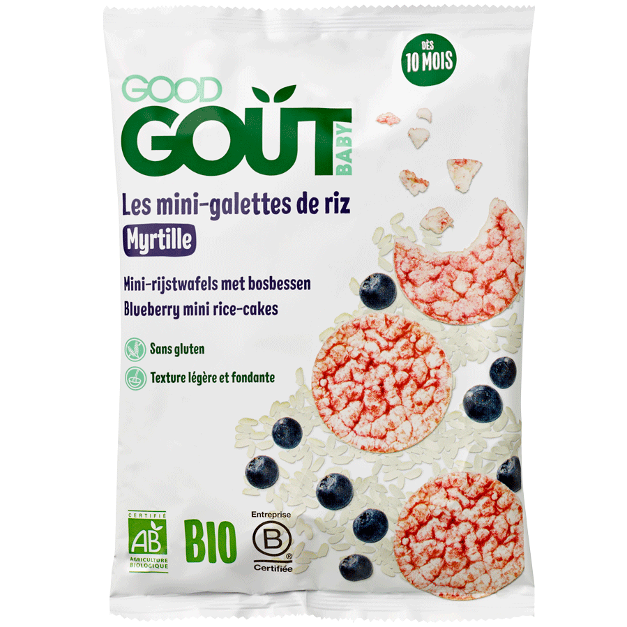 Mini-galettes de riz à la myrtille 40g