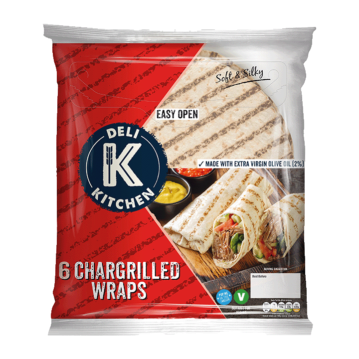 Deli Kitchen Chargrilled Wraps x6 Pack