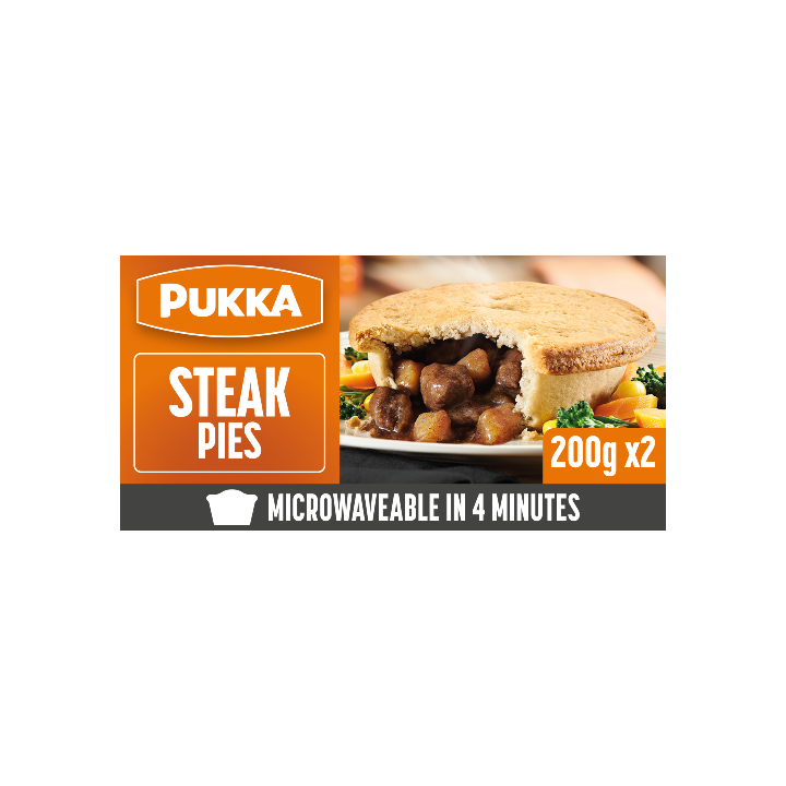 Pukka Microwaveable Steak Pies 2 pack