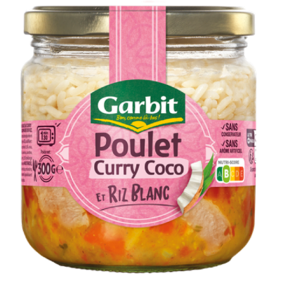 Poulet Curry Coco et riz blanc 300g