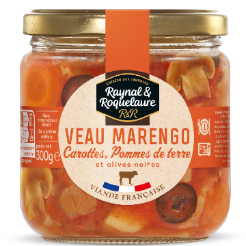 Veau Marengo, carottes, pommes de terre et olives noires 300g