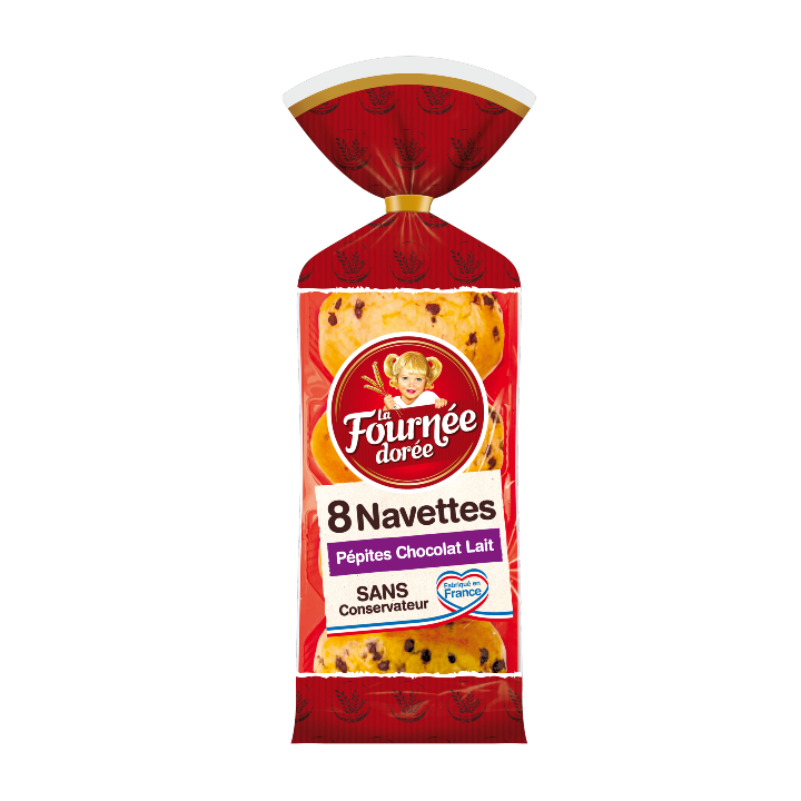 8 Navettes Pépites Chocolat Lait La Fournée Dorée