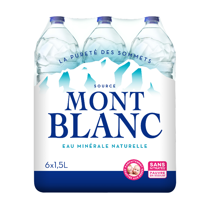 Eau minérale naturelle Mont Blanc - 6x1,5L