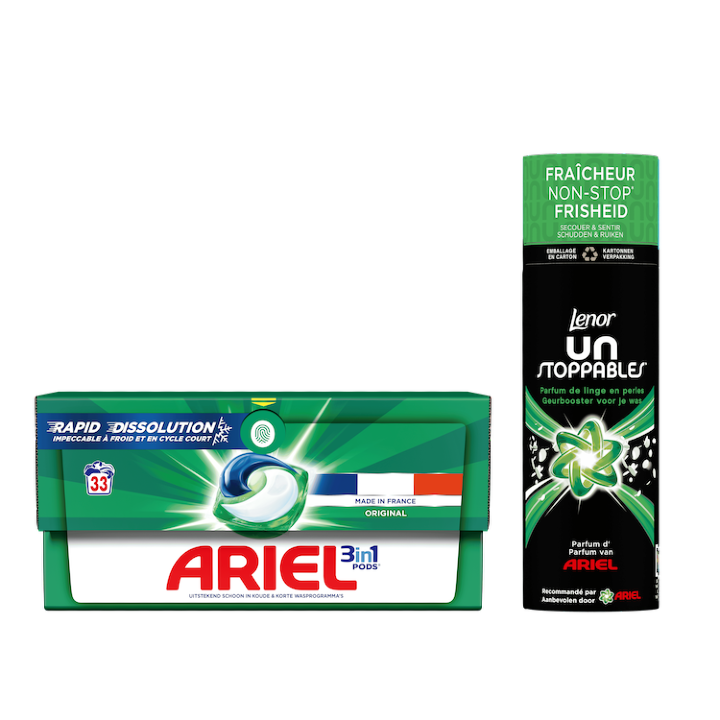 ARIEL ORIGINAL et LENOR UNSTOPPABLES ORIGINAL