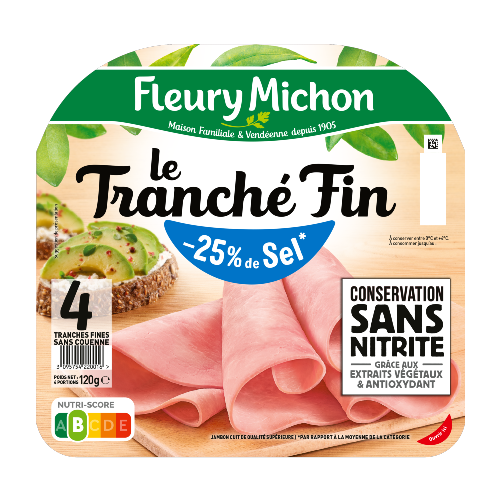 Le Tranché Fin -25% de Sel Conservation sans Nitrite 4TR