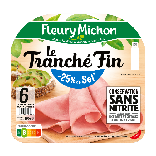 Le Tranché Fin -25% de Sel Conservation sans Nitrite 6TR