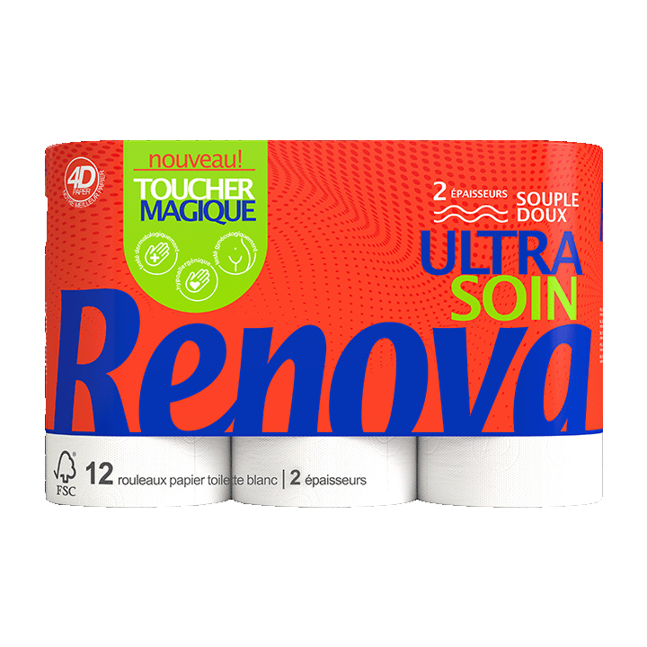 Renova ULTRA SOIN - 2 plis - 12 rouleaux