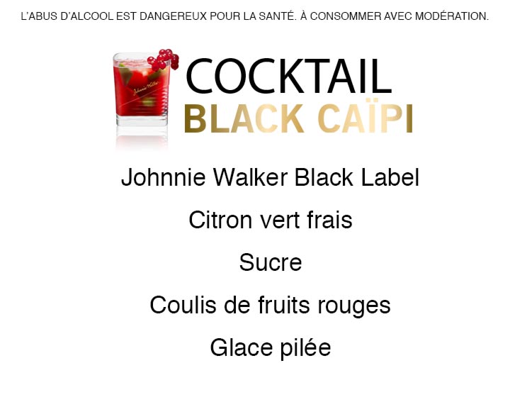 Découvrez le cocktail Johnnie Walker Black Caïpi 