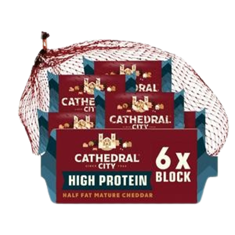 Cathedral City High Protein Half Fat Mature Cheddar Cheese Mini Blocks 6x20g