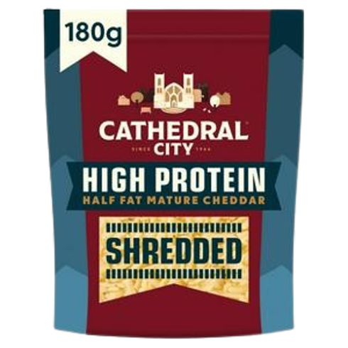 Cathedral City High Protein Half Fat Mature Grated Cheddar Cheese 180g