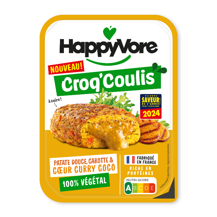 Croq'Coulis Patate douce, Carotte & Cœur sauce curry coco - 190g