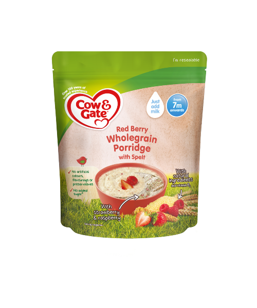 Cow & Gate Red Berry Wholegrain Porridge Baby Cereal From 7 Months
