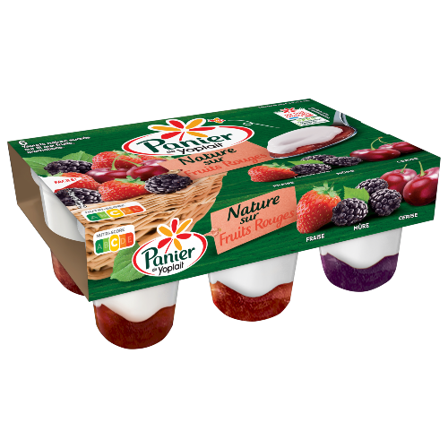 Panier de Yoplait Nature sur Fruits Rouges 6x140g
