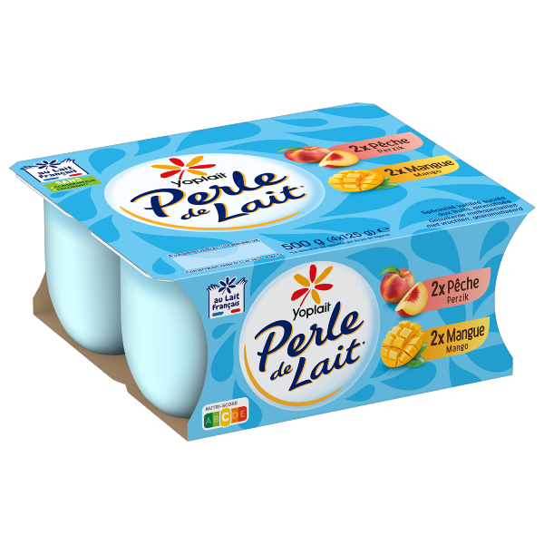 Perle de Lait Brassé Mangue & Pêche 4x125g
