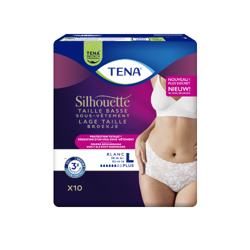 TENA Silhouette Normal Taille Basse Blanc L x10