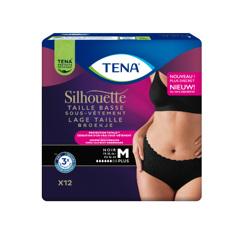 TENA Silhouette Normal Taille Basse Noir M x12