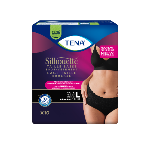 TENA Silhouette Normal Taille Basse Noir L x10