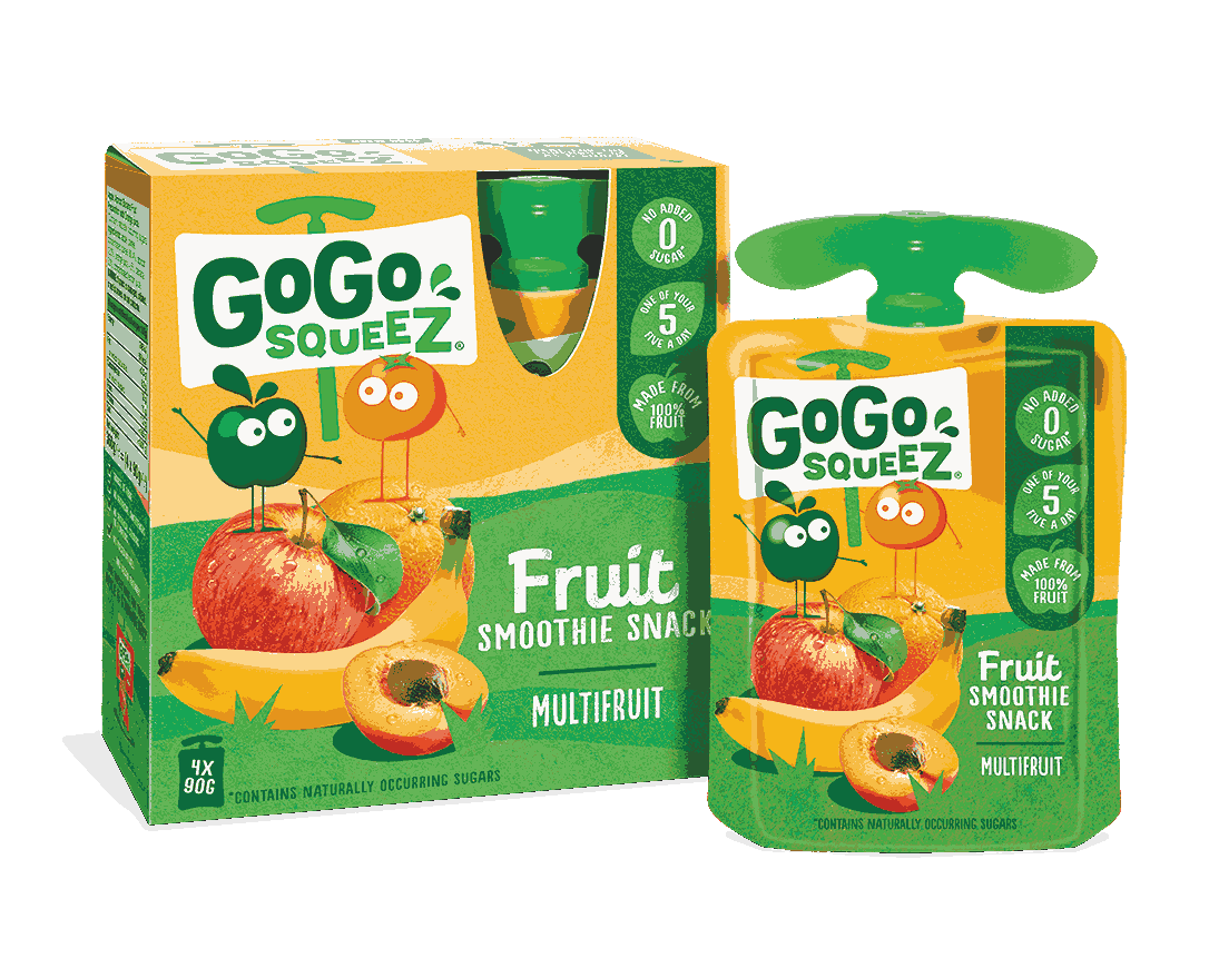 GoGo squeeZ Fruit Smoothie Snack Multifruit 4x90g