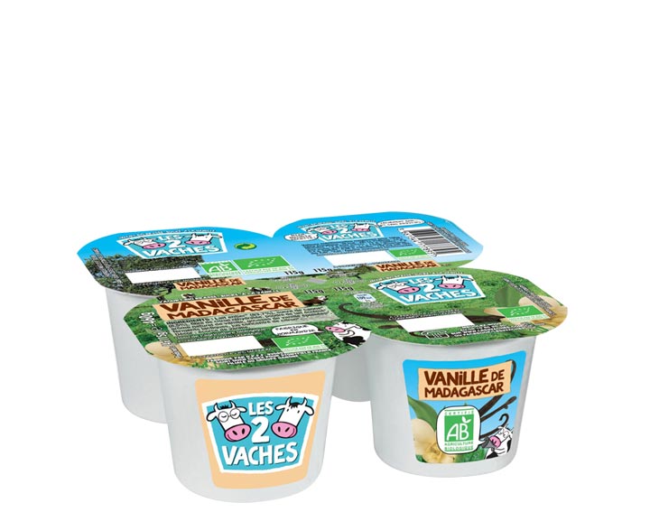 Yaourts brassés bio 
à la Vanille de Madagascar x4