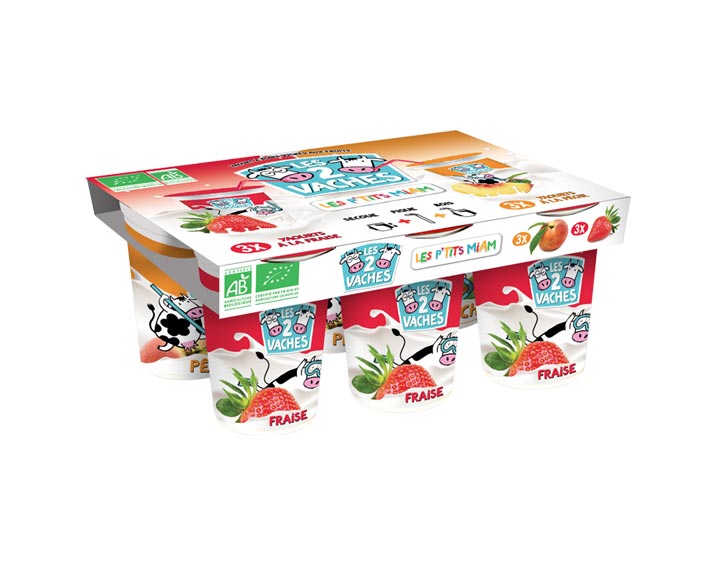 Yaourts à boire
à la Fraise x3 et à la Pêche x3