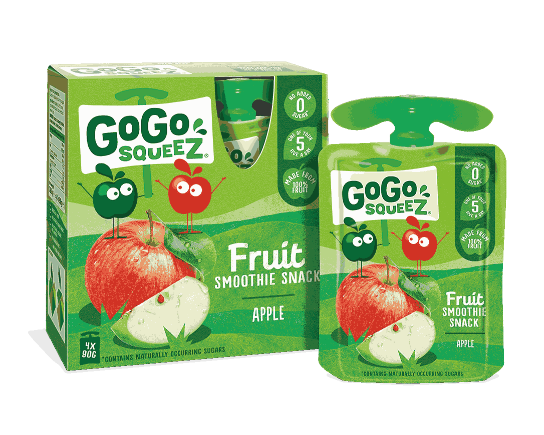 GoGo squeeZ Fruit Smoothie Snack Apple 4x90g