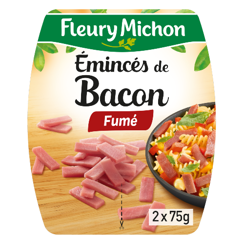 Émincés de Bacon Fumé à cuire 2x75g