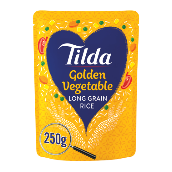 Tilda Microwave Golden Vegetable Long Grain Rice 250g