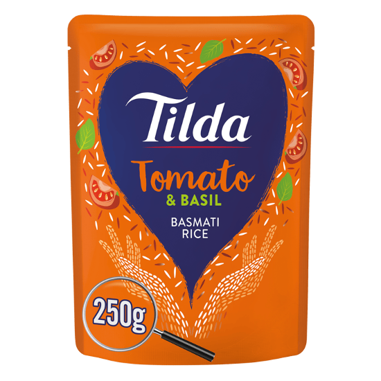Tilda Microwave Tomato and Basil Basmati Rice 250g