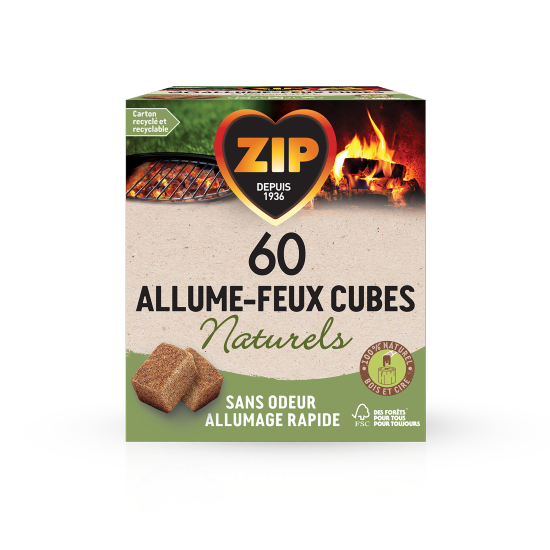 ZIP® ALLUME-FEUX CUBES NATURELS 60