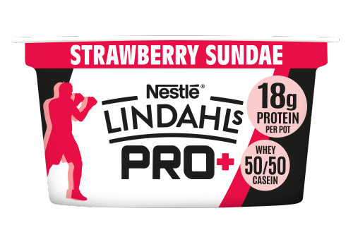 Lindahls Pro+ Kvarg Strawberry Sundae High Protein Yogurt 150g