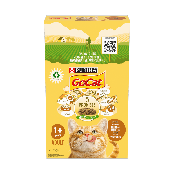 Chicken and Turkey Dry Cat Food, Adult 750g