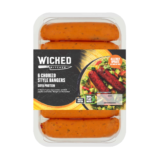 Wicked Kitchen 6 Chorizo Style Bangers 350g