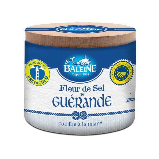 Boite fleur de sel bouchon bois 125g LA BALEINE Guérande