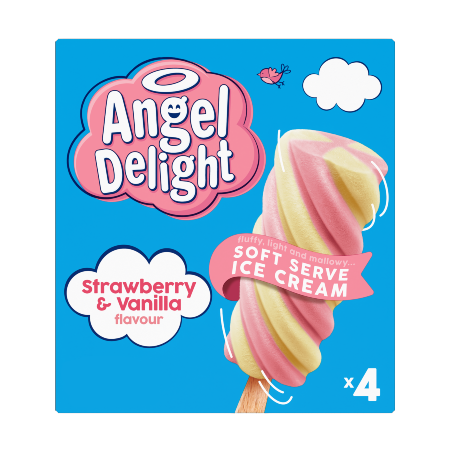 Angel Delight Strawberry & Vanilla Ice Cream Sticks 4 x 75ml