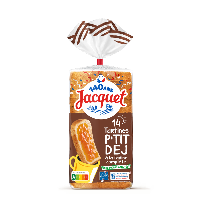 Tartines P'tit Dej A la farine complète 14tr