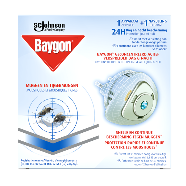 Baygon Diffuseur de Concentré Actif - Moustiques & Mouches
