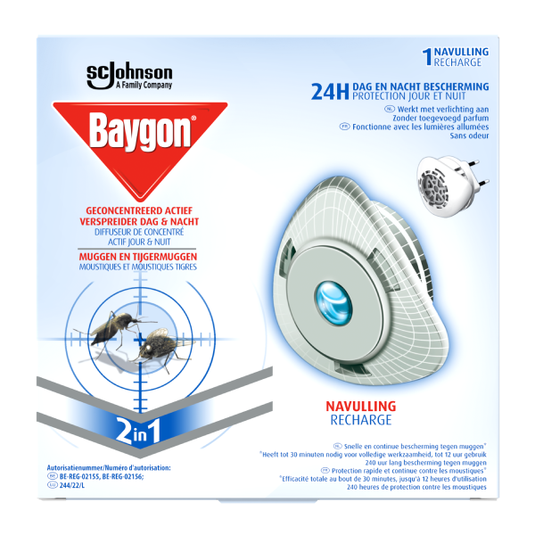 Baygon Diffuseur de Concentré Actif Recharge - Moustiques & Mouches