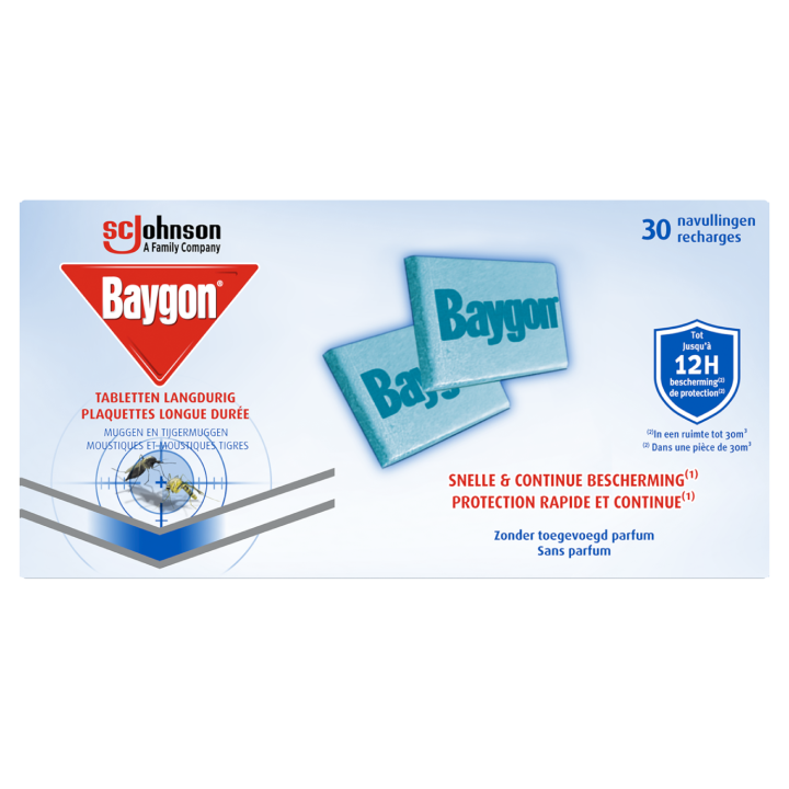 Baygon Plaquettes Longue Durée Recharges - Moustiques & Moustiques Tigres
